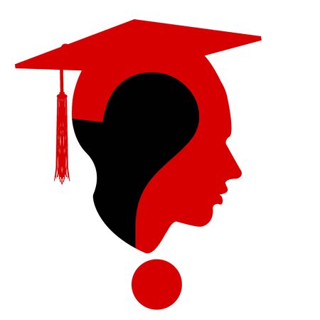 question mark head with Education Cup symbolのイラスト素材
