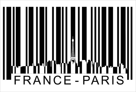 France Paris bar code,  Isolated over background and groupsのイラスト素材