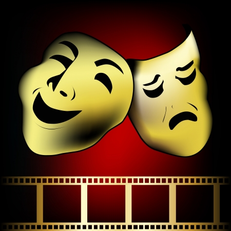 theatrical mask of tragedy and comedy のイラスト素材