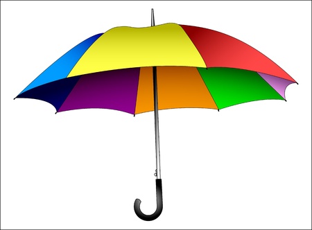 Open red umbrella isolated on white background のイラスト素材