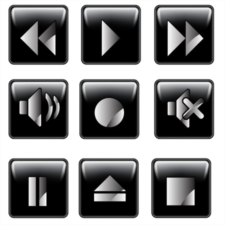 Media player button set のイラスト素材