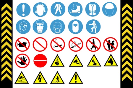 Assembly Point and First Aid Signs, isolated by groupのイラスト素材