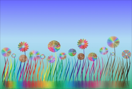 abstract flowers backgroundのイラスト素材