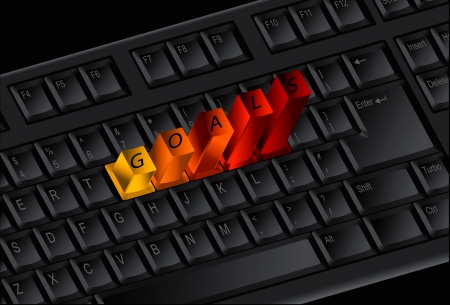 GOALS keys on the keyboardのイラスト素材