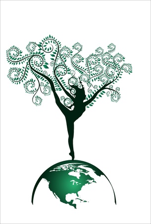 Dancing  Tree abstract backgroundのイラスト素材