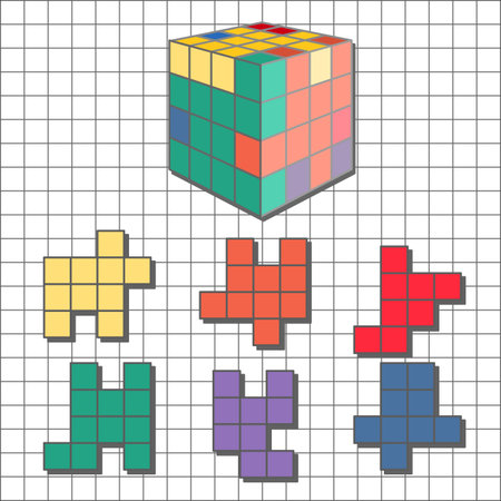 Puzzle tetris cube のイラスト素材