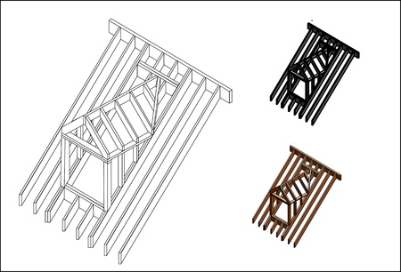 construction roof dormerのイラスト素材