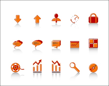 colorful Web Site & Internet icon setのイラスト素材