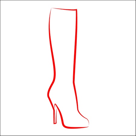 Woman's boot, vector sketchのイラスト素材