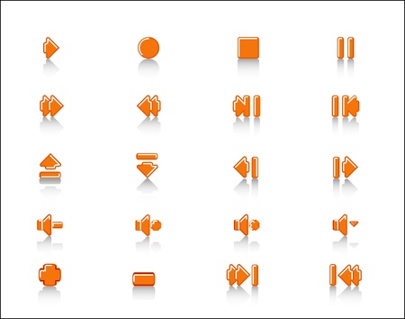 colorful Media control web 2.0 buttons navigation panel. icon setのイラスト素材