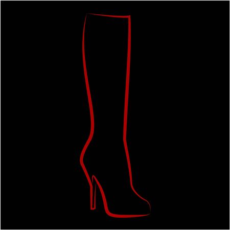 Woman's boot, sketchのイラスト素材