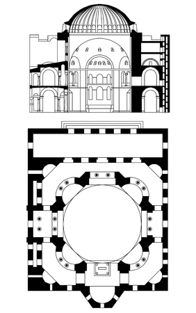 church floor plan and intersectionのイラスト素材