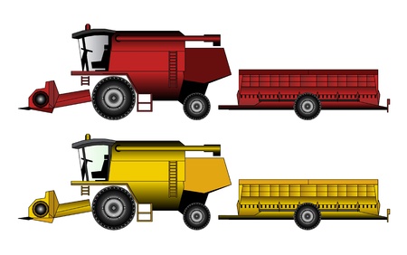 harvester tractor agricultural equipmentのイラスト素材