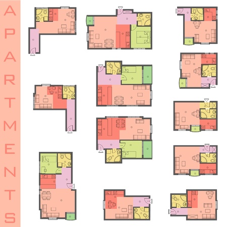 Residential Forms the floor plans. のイラスト素材