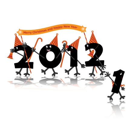 Comic 2012 New Yearのイラスト素材