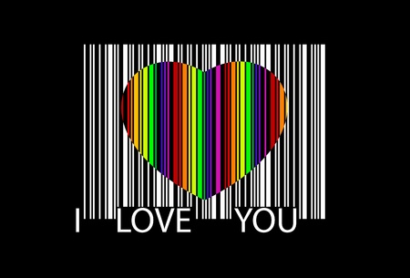 colorful heart bar code, perfect for saleのイラスト素材