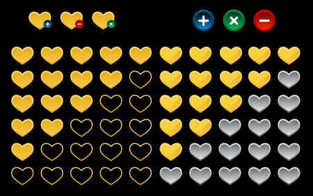 Colored heart favorite buttonのイラスト素材