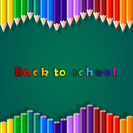 Back to school, colorful pencil, background, vectorのイラスト素材