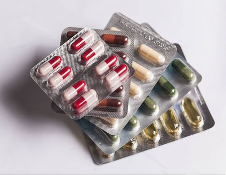 Set of pills in pack