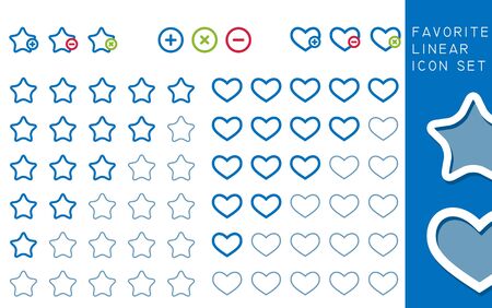 Colored stars and hearts favorite; Icons Set, vectorのイラスト素材