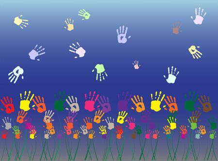 hand flower background, vectorのイラスト素材