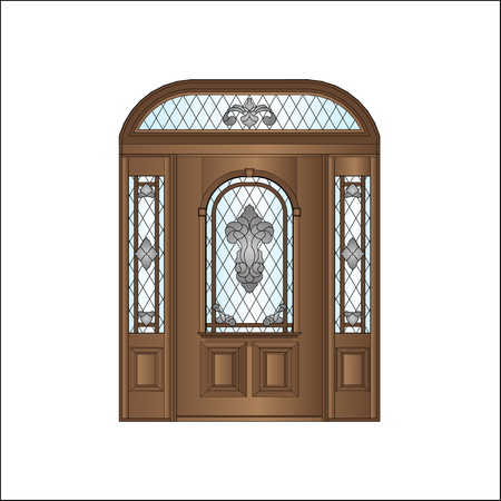 wooden doorのイラスト素材