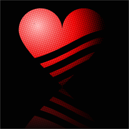 bright red heart vectorのイラスト素材