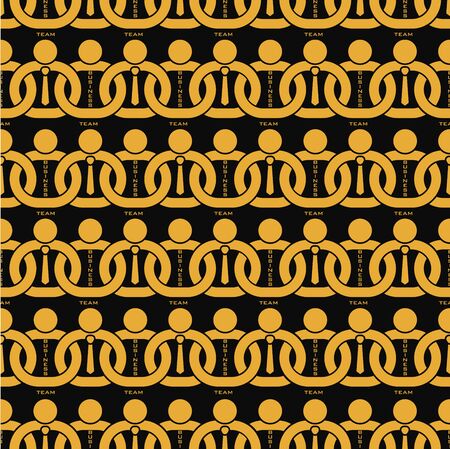 Teamwork business pattern background, partner in chain, vectorのイラスト素材