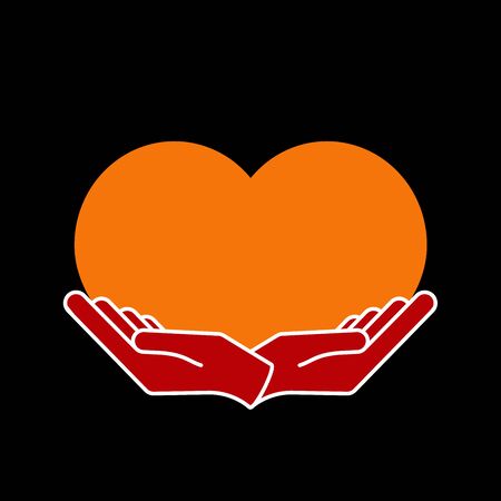 Female hands in the form of heart, vectorのイラスト素材