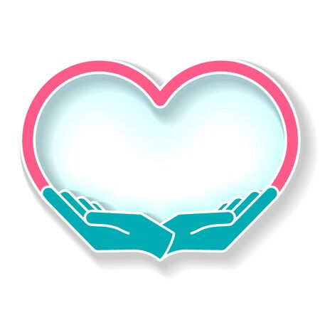 Female hands in the form of heart, vectorのイラスト素材