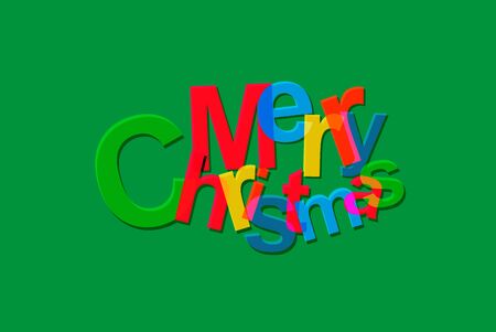 Colorful modern text Merry Christmas, celebration greeting card.のイラスト素材