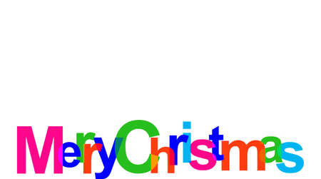 Colorful modern text Merry Christmas, celebration greeting card, vector artのイラスト素材