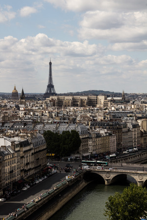 Panoramas of the Seine and the Eiffel Towerのeditorial素材