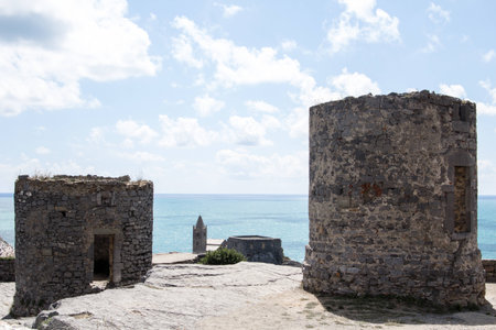 Medieval Towers Rovine in Portovenereのeditorial素材
