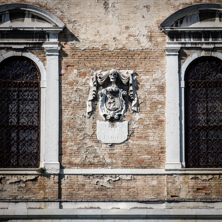 particular facade of the school of the dead on grand canal in Venice, Italyの写真素材