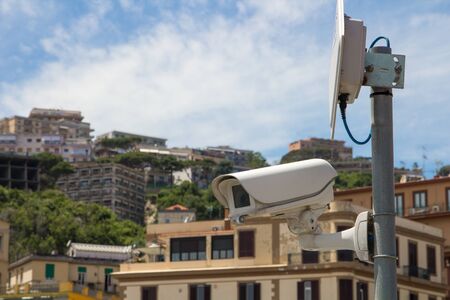 CCTV security camera in a big capital city