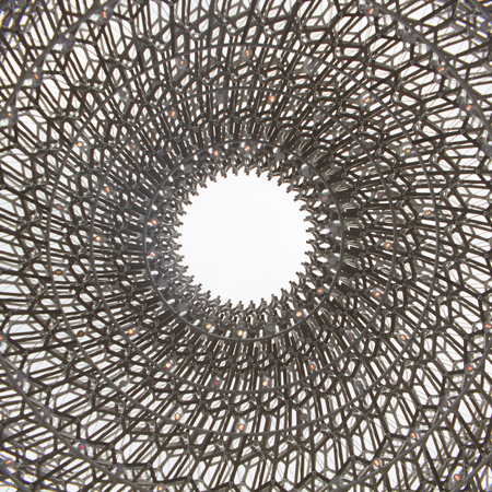 MILAN, ITALY - AUG 14: People visit Expo - Architecture detail of Unites Kingdom Pavilion, universal exposition on the theme of food on AUG 14, 2015 in Milanのeditorial素材