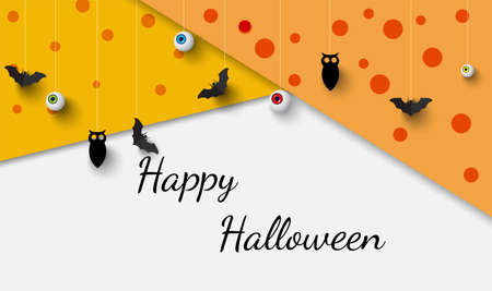 Halloween holiday party theme with orange and light orange circle polka dot background elements. Vector illustrationのイラスト素材