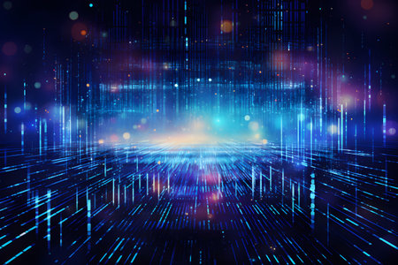 Abstract technology background with glowing lines and space for text. generative aiの素材