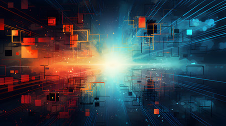 Futuristic technology abstract background. Hi-tech communication concept. generative aiの素材