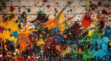 Weathered Beauty Aged Concrete Wall with Colorful Stains and Abstract Texture. generative aiの素材