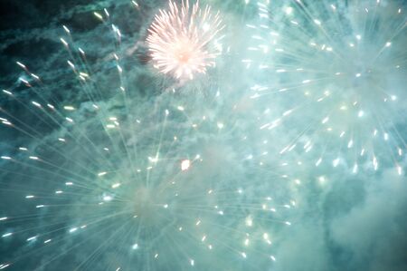 a picture of a beautiful firework in dark sky