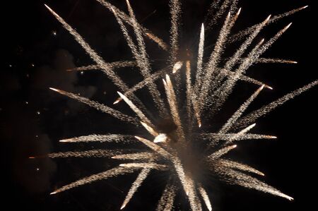 a picture of a beautiful firework in dark skyの写真素材