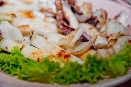 a picture of a delicious sea food on dishの写真素材