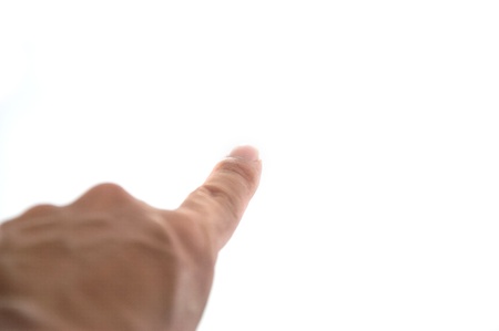 a picture of a finger pointの写真素材