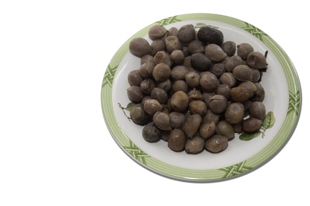 Bambarra Groundnut isolate on whiteの写真素材