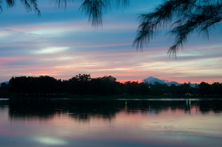 sunset twilightの写真素材