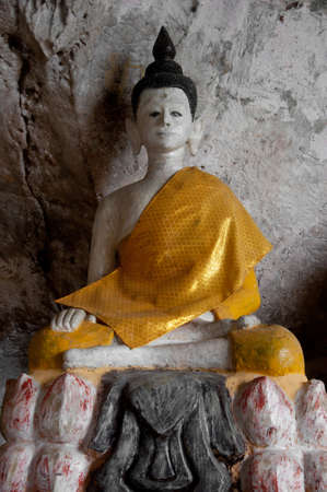 ancient buddha statue in yala cave temple, thailandのeditorial素材