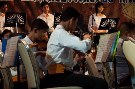 YALA, THAILAND - DECEMBER 2: Unidentified musicians perform for Yala Orchestra Concert in Orchestra Concert for King on Dec 2, 2011 at Meeting Hall Rajabhat University Yala, Thailandのeditorial素材