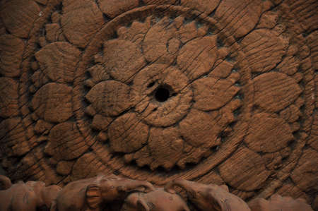 thai art wood craving in thai temple